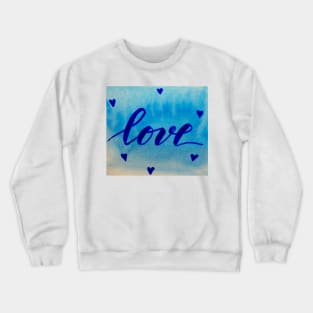 Valentine's Day Watercolor Love – blue Crewneck Sweatshirt